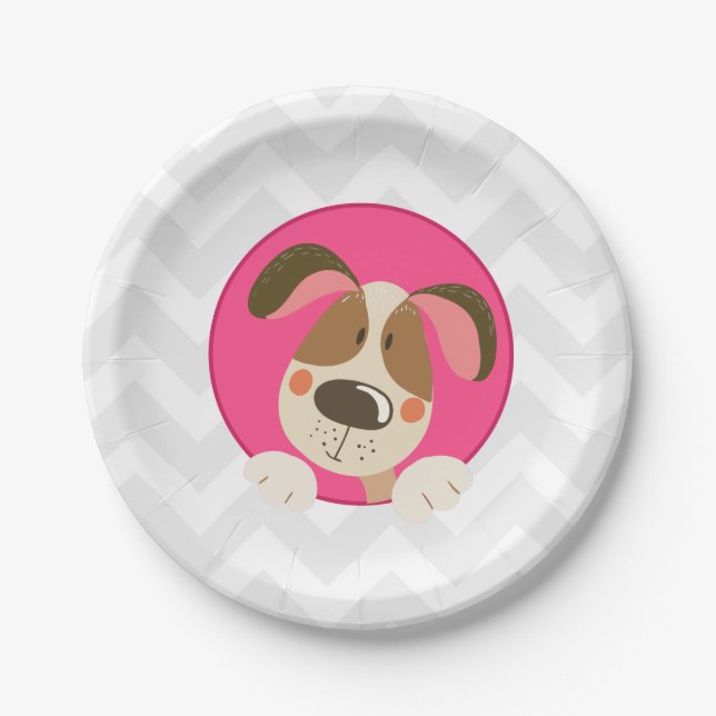 Prato De Papel Persiga a menina do rosa da Pata-ty das placas de (Frente)