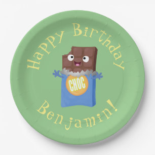 Prato De Papel Personagem de desenho animado bar doce de chocolat