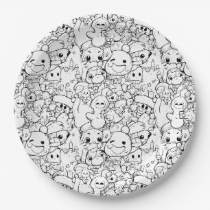 Prato De Papel Personagens Fofos Kawaii para Desenhar