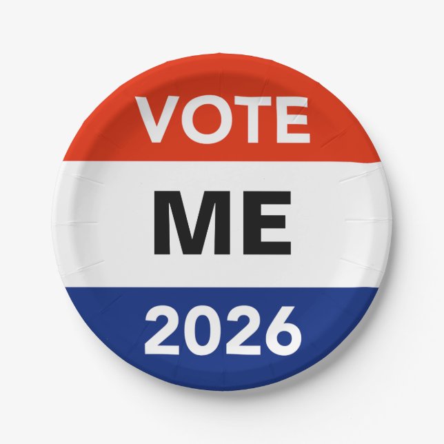 Prato De Papel Personal Vote 2026 Midterm Election Campaign (Frente)
