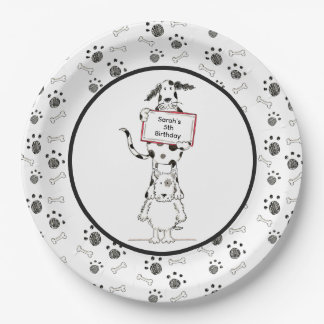 Prato De Papel Personalised Cute Dog Acrobats Birthday