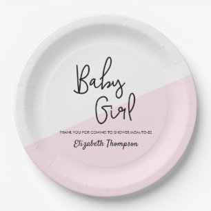 Prato De Papel Personalização Chic Placas para Chás de Menina