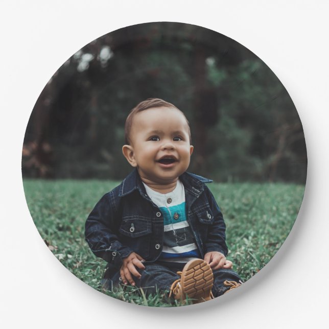 Prato De Papel Personalizada Foto Personalizada (Frente)