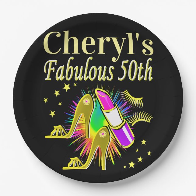 PRATO DE PAPEL PERSONALIZADO 50 E DIVA FABULOSA (Frente)