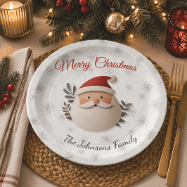Prato de Papel Personalizado do Papai Noel Natal