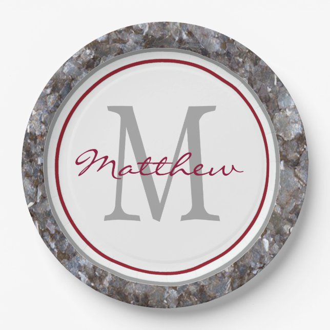 Prato De Papel Personalizado e monograma (Frente)