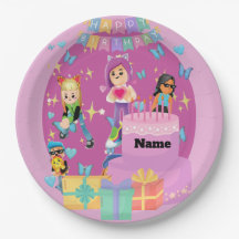 Prato de Papel Personalizado Estilo PKXD Feliz Ani