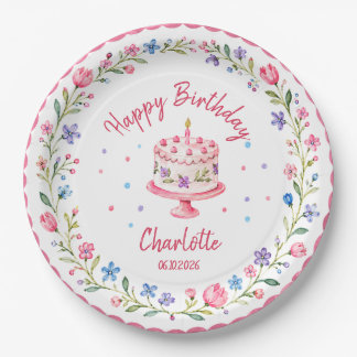 Prato de papel personalizado Feliz Aniversário Men