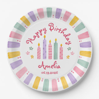Prato de Papel Personalizado Feliz Aniversário Men