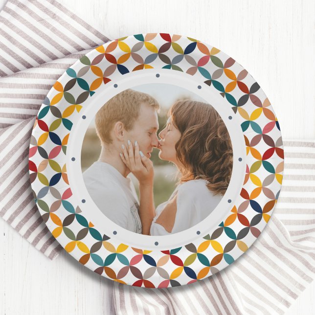 Prato De Papel Personalizado Foto Moderno Colorido (Criador carregado)