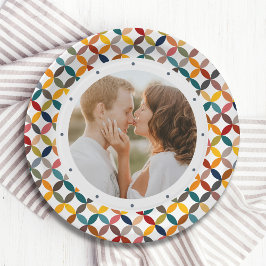 Prato De Papel Personalizado Foto Moderno Colorido Personalizado