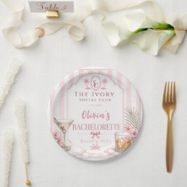 Prato De Papel personalizado Lux Rosa Despedida de Solteira noiva