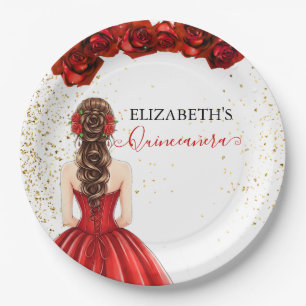 Prato de Papel Personalizado para Festa de Quince