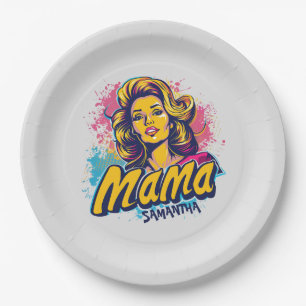 Prato De Papel Personalizado Retro Mama Pop Art (14)