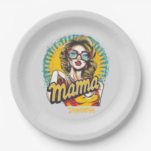 Prato De Papel Personalizado Retro Mama Pop Art (17)