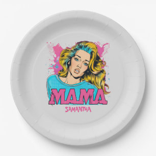 Prato De Papel Personalizado Retro Mama Pop Art (20)