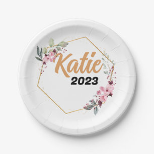 Prato De Papel Personalizado Seu Monograma de Suprimentos para Fe