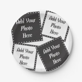 Prato De Papel Personalizar 4 Fotografias de Papel Plate