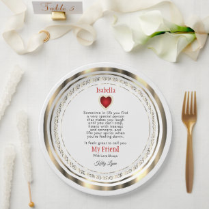 Prato De Papel Personalizar A Placa De Tratamento - Amigos, Famil