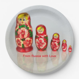 Prato De Papel Personalizar bonecos de empilhamento da Matryoshka