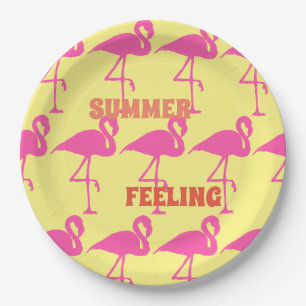 Prato De Papel Personalizar Flamingo Rosa