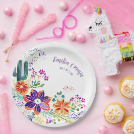 Prato De Papel Personalizar Flores de Folkart de Cactos FIESTA