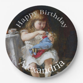 Prato De Papel Personalizar nome Pequena mãe ansiosa