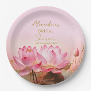 Prato De Papel Personalizar o Lotus Rosa Chá de panela
