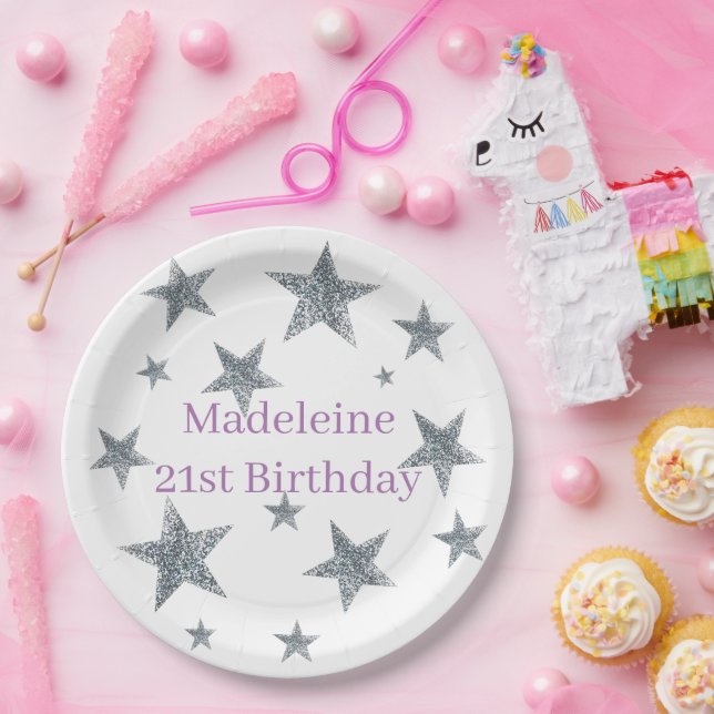Prato De Papel Personalizar placas e bolinhos de papel - Estrelas (Festa)