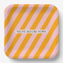 Personalizável Veuve Before Vows Rosa e Laranja 