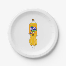 Prato De Papel Personalize fantástico, refrigerante laranja