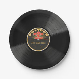 Prato De Papel Personalized 78 Vinyl Record Design Paper Plates