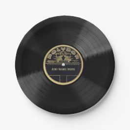 Prato De Papel Personalized 78 Vinyl Record Design Paper Plates