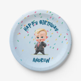 Prato De Papel Personalized Boss Baby Birthday Paper Plates