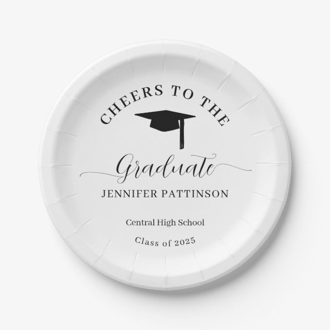 Prato De Papel Personalized Cheers Graduate Graduation (Frente)