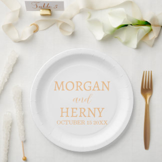 Prato De Papel Personalized Custom Name Stylish Minimal Wedding