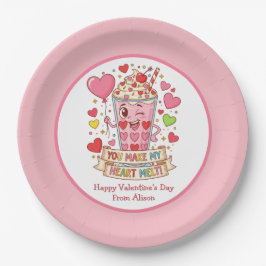 Prato De Papel Personalized Cute Milkshake Classroom Valentine