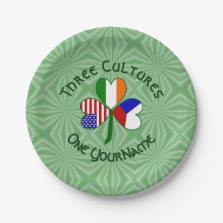 Prato De Papel Personalized Czechia Ireland USA Shamrock Party