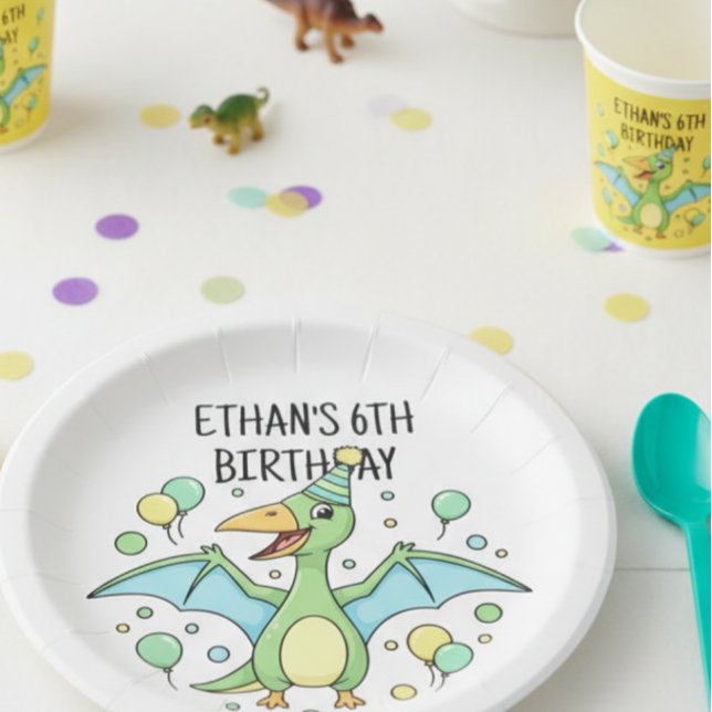Prato De Papel Personalized Dinosaur Paper Plates - Set of 8  (Criador carregado)