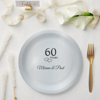 Prato De Papel Personalized Elegant 60th Anniversary Party