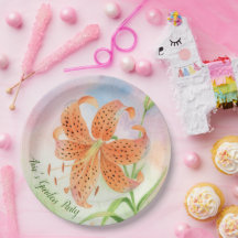 Personalized Elegant Botanical Tiger Lily