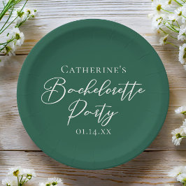 Prato De Papel Personalized Emerald Green Bachelorette Party