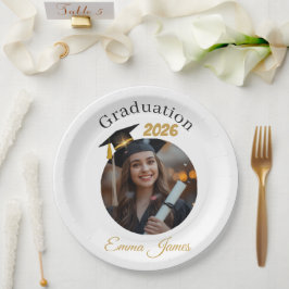 Prato De Papel Personalized Graduation Paper Plates Class of 2026