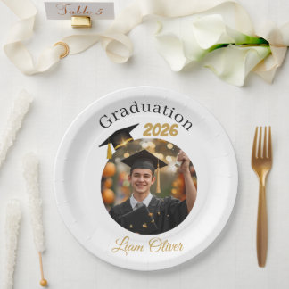 Prato De Papel Personalized Graduation Paper Plates Class of 2026