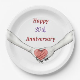 Prato De Papel Personalized Happy _th Anniversary