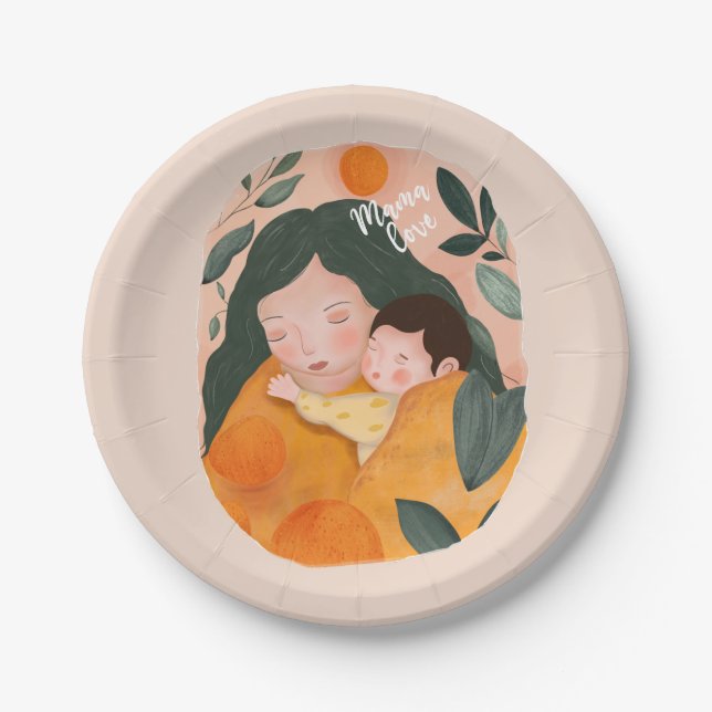 Prato De Papel Personalized Motherhood Celebration (Frente)