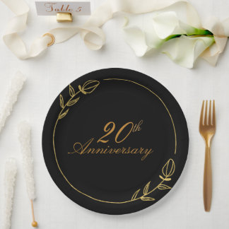 Prato De Papel Personalizes Anniversary with Golden Frame