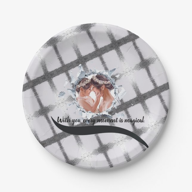 PRATO DE PAPEL PERSONILIZE TEXT AND PICTURE  (Frente)