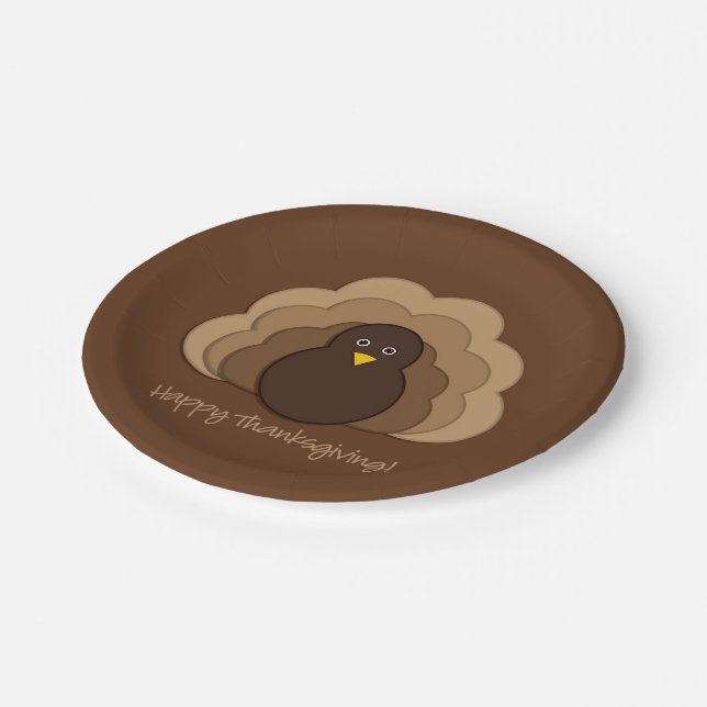 Prato De Papel Peru de Ação de Graças (Inclinado)
