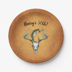 Prato De Papel Pesca de caça 50ª Festa de aniversário